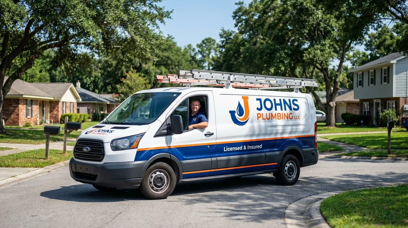 Johns Plumbing LLC service van in Weatherford, OK