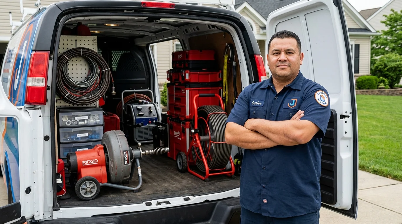 Professional drain cleaning equipment and Johns Plumbing LLC plumber in Weatherford